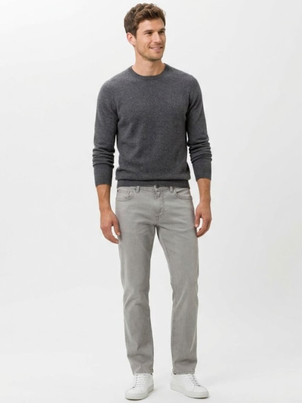 Brax Cesar Regular Fit Straight Leg Light Gray Khaki Jeans Sz 33